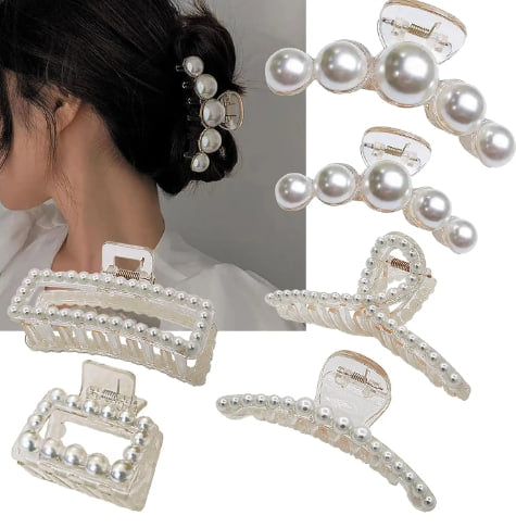 Hair clips with pearls