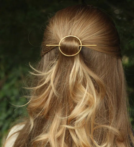 Retro Geometric Gold Sliding Hair Clips