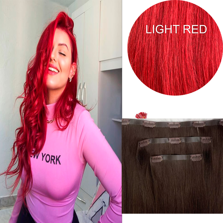 Clips Flat Weft color Red
