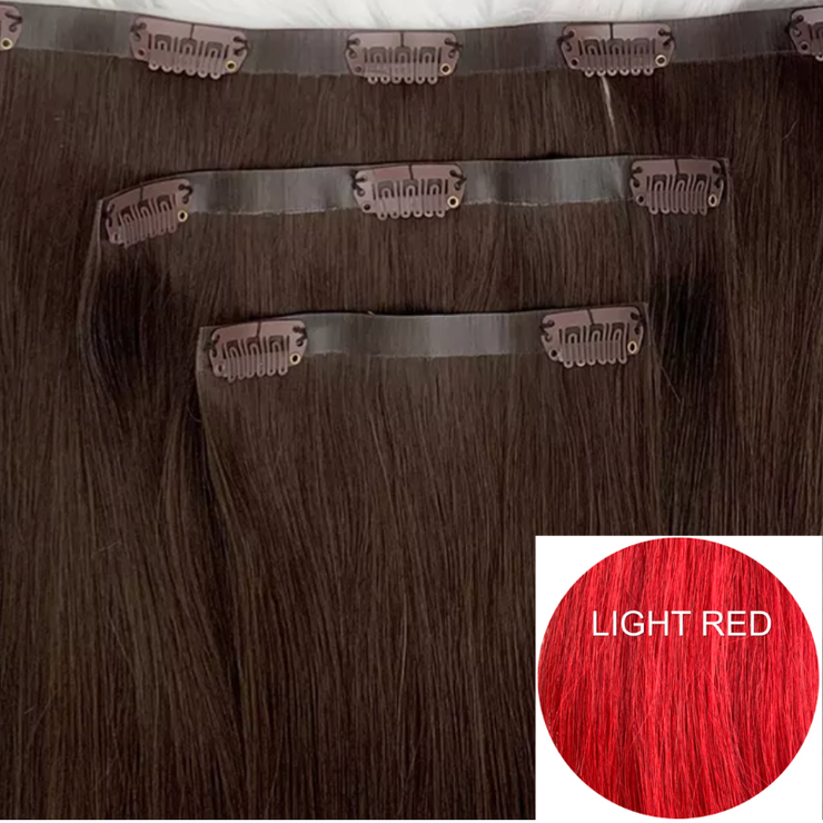 Clips Flat Weft color Light Red Luxury line
