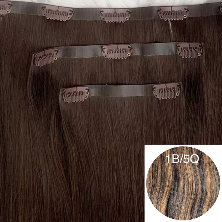 Clips Flat Weft color 1B/5Q Luxury line