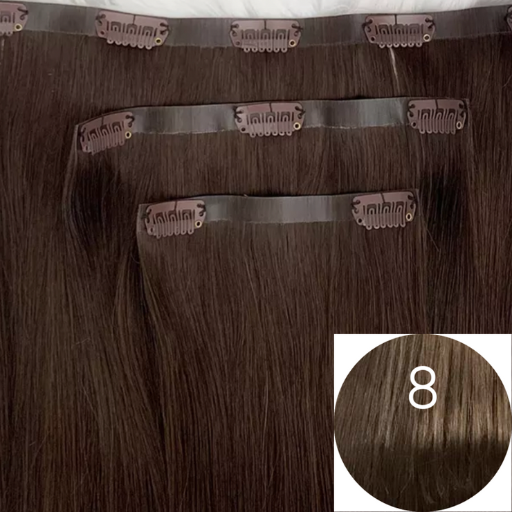 Clips Flat Weft color 8 Luxury line