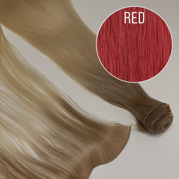 Hair Wefts Hand tied / Bundles Color RED GVA hair_One donor line.
