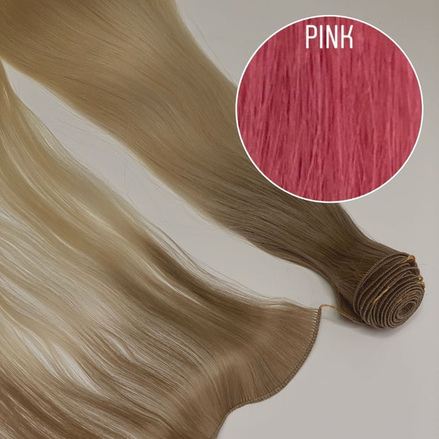 Hair Wefts Hand tied / Bundles Color PINK GVA hair_One donor line.