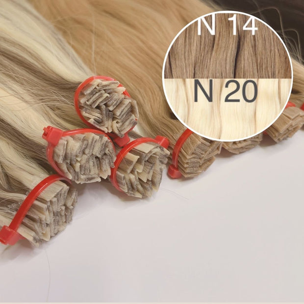 Hot Fusion, Flat Tip Color _14/20 GVA hair_One donor line.