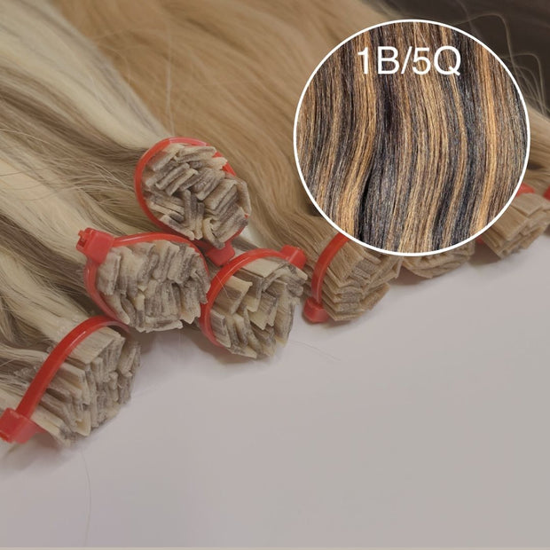 Hot Fusion, Flat Tip Color _1B/5Q GVA hair_Luxury line.
