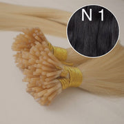 Micro links / I Tip Color 1 GVA hair_Luxury line.