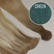 Hair Wefts Hand tied / Bundles Color GREEN GVA hair_One donor line.