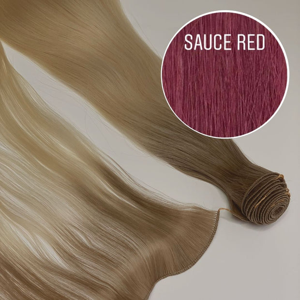 Hair Wefts Hand tied / Bundles Color SAUCE RED GVA hair_One donor line.