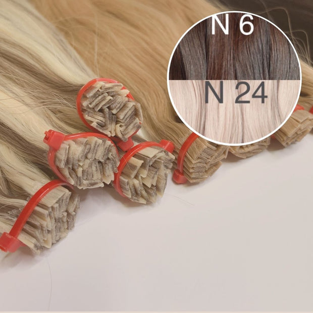 Hot Fusion, Flat Tip Color _6/24 GVA hair_One donor line.