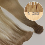 Hair Wefts Hand tied / Bundles Color _12/DB3 GVA hair_One donor line.