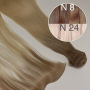 Hair Wefts Hand tied / Bundles Color _8/24 GVA hair_One donor line.