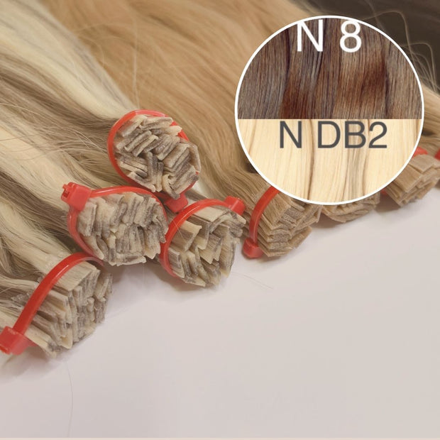 Hot Fusion, Flat Tip Color _8/DB2 GVA hair_One donor line.