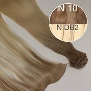 Hair Wefts Hand tied / Bundles Color _10/DB2 GVA hair_One donor line.