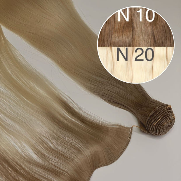 Hair Wefts Hand tied / Bundles Color _10/20 GVA hair_One donor line.