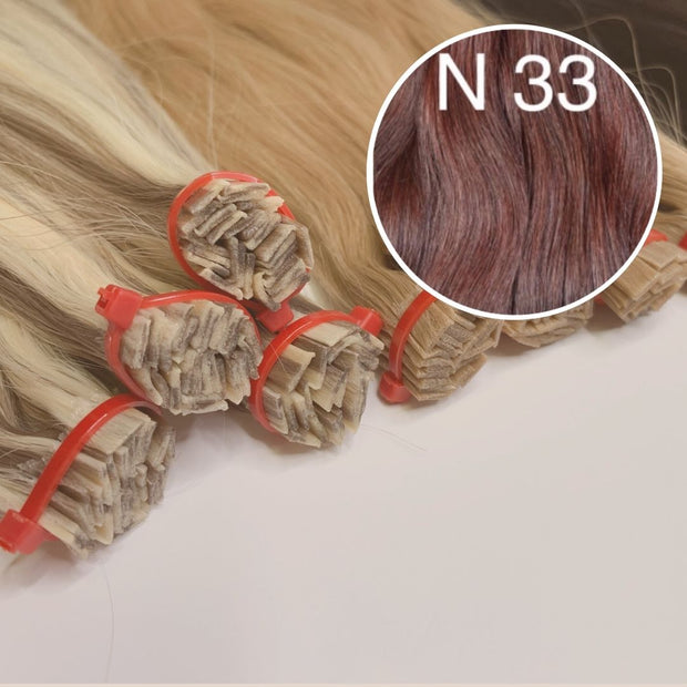 Hot Fusion, Flat Tip Color 33 GVA hair_One donor line.