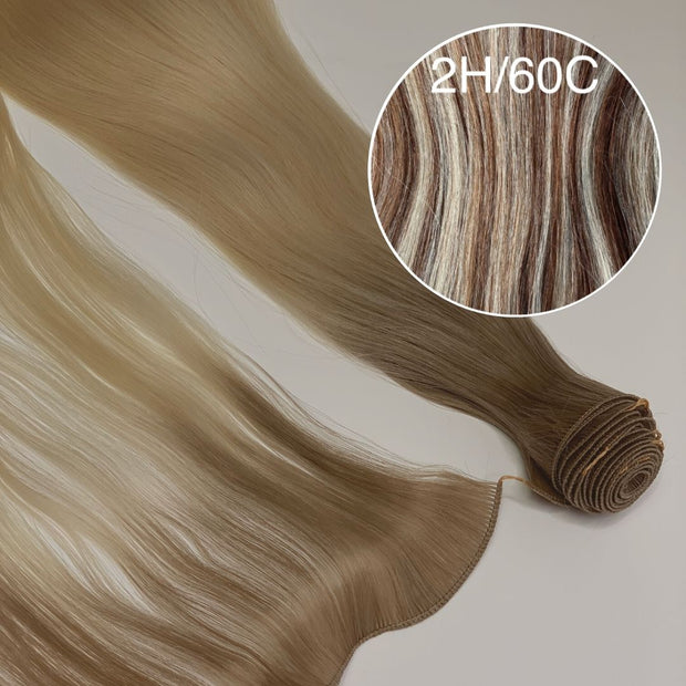 Hair Wefts Hand tied / Bundles Color _2H/60C GVA hair_Luxury line.