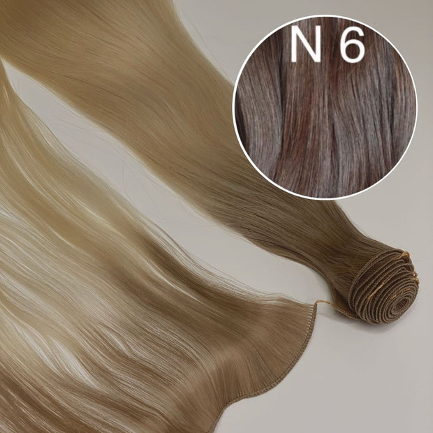 Hair Wefts Hand tied / Bundles Color 6 GVA hair_One donor line.