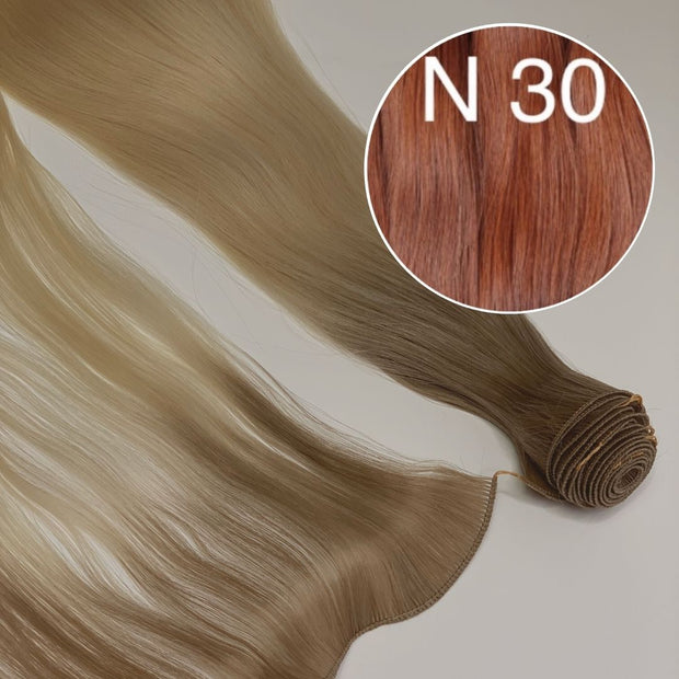 Hair Wefts Hand tied / Bundles Color 30 GVA hair_One donor line.