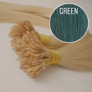 Micro links / I Tip Color GREEN GVA hair_One donor line.