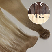 Hair Wefts Hand tied / Bundles Color _6/20 GVA hair_One donor line.