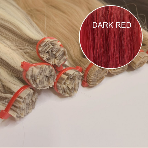 Hot Fusion, Flat Tip Color DARK RED GVA hair_Luxury line.