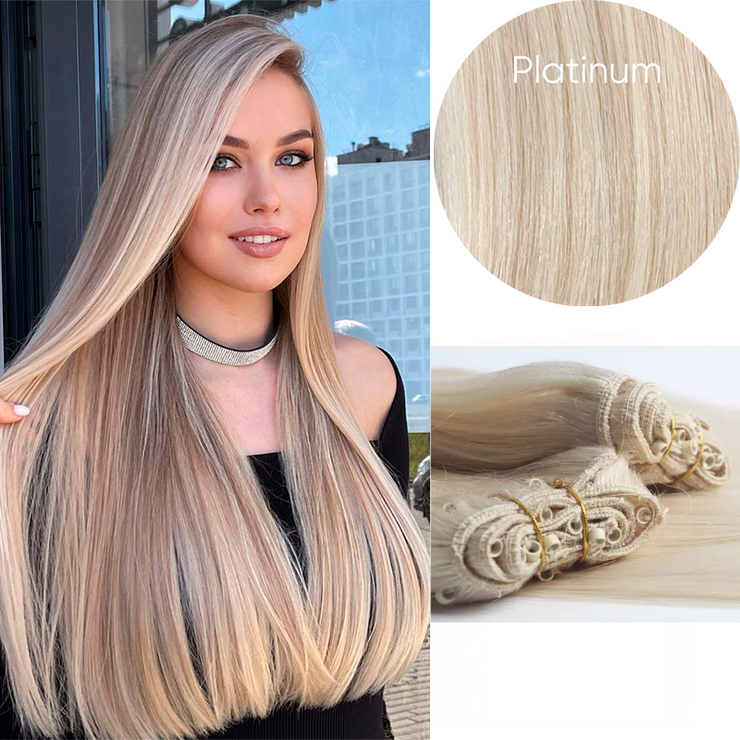 Weft machine with beads color Blonde