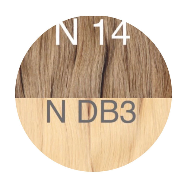 Hair Wefts Hand tied / Bundles Color _14/DB3 GVA hair_One donor line.