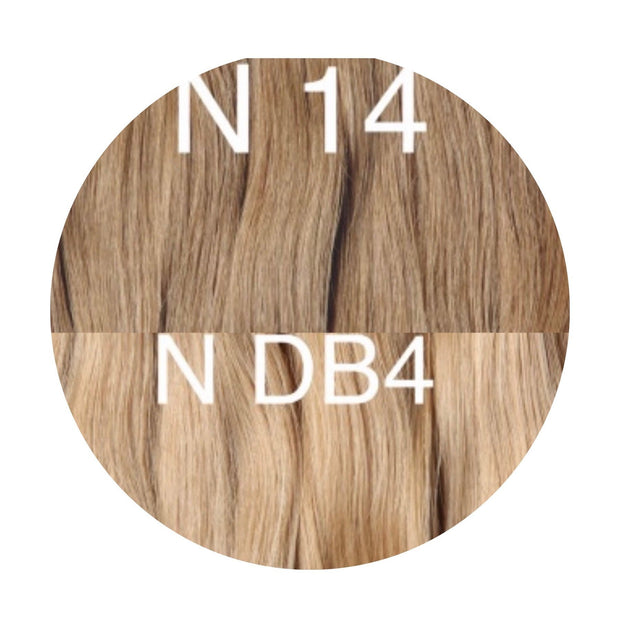 Hair Wefts Hand tied / Bundles Color _14/DB4 GVA hair_One donor line.