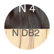 Hair Wefts Hand tied / Bundles Color _4/DB2 GVA hair_One donor line.