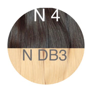 Hair Wefts Hand tied / Bundles Color _4/DB3 GVA hair_One donor line.