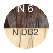 Hair Wefts Hand tied / Bundles Color _6/DB2 GVA hair_One donor line.