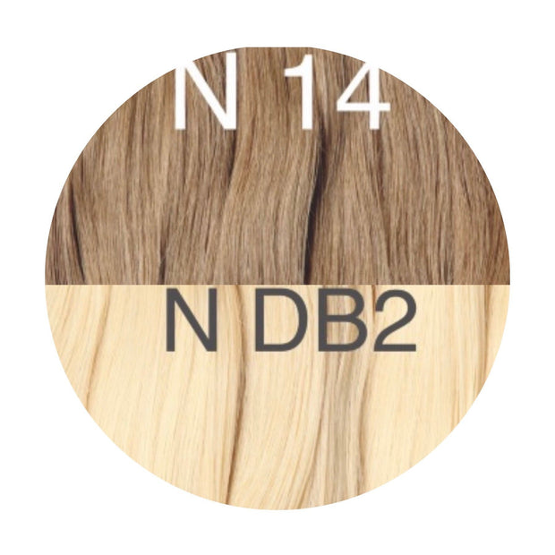 Hot Fusion, Flat Tip Color _14/DB2 GVA hair_One donor line.