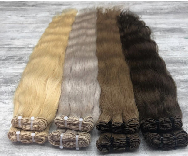 Machine Wefts / Bundles Color PINK GVA hair_One donor line.