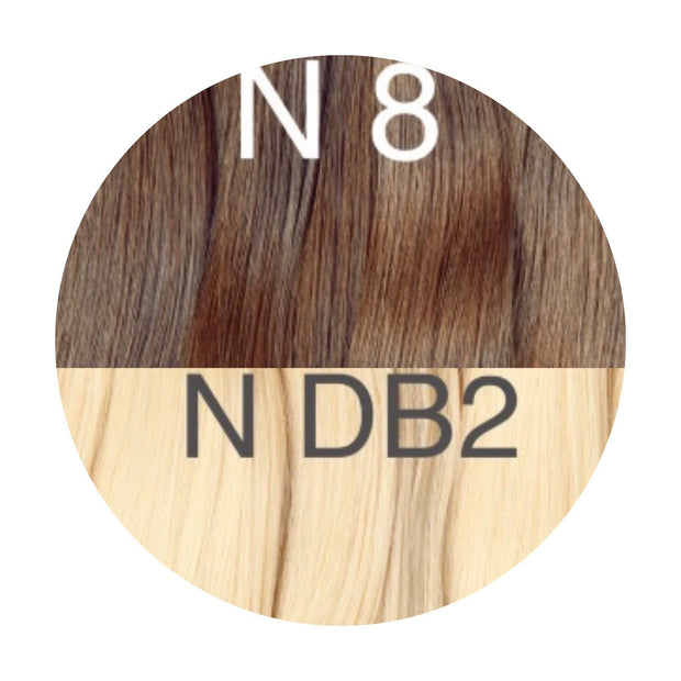 Micro links / I Tip Color _8/DB2 GVA hair_One donor line.
